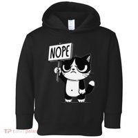 Funny Cat Nope Grumpy Face Cat Sarcastic Mom Dad Toddler Hoodie thumb 0