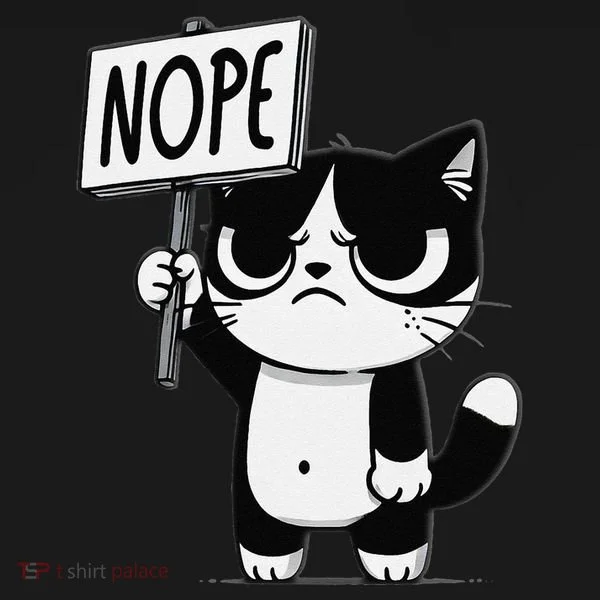 Funny Cat Nope Grumpy Face Cat Sarcastic Mom Dad Toddler Hoodie