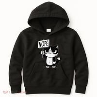 Funny Cat Nope Grumpy Face Cat Sarcastic Mom Dad Kids Hoodie thumb 0