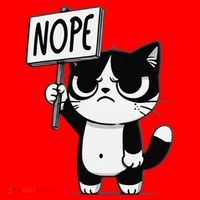 Funny Cat Nope Grumpy Face Cat Sarcastic Mom Dad Santa Hat thumb 1