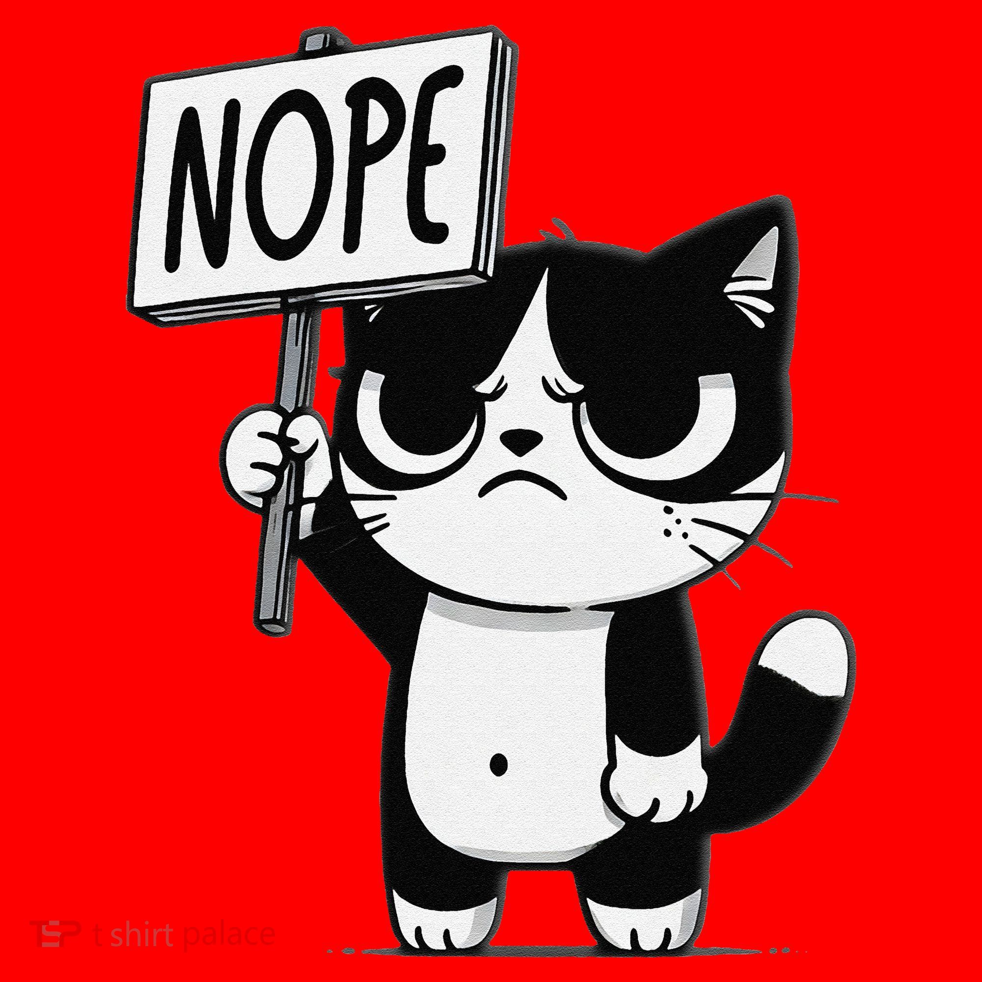 Funny Cat Nope Grumpy Face Cat Sarcastic Mom Dad Santa Hat