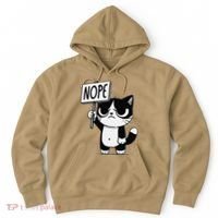 Funny Cat Nope Grumpy Face Cat Sarcastic Mom Dad Hoodie thumb 0