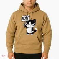 Funny Cat Nope Grumpy Face Cat Sarcastic Mom Dad Hoodie thumb 2