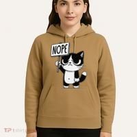 Funny Cat Nope Grumpy Face Cat Sarcastic Mom Dad Hoodie thumb 5