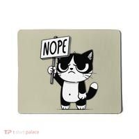 Funny Cat Nope Grumpy Face Cat Sarcastic Mom Dad Mousepad thumb 0