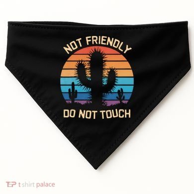 Funny Cactus Not Friendly Do Not Touch Vintage Prickly USA-Made Doggie Bandana