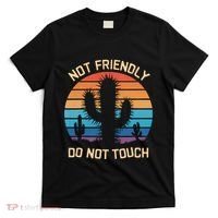 Funny Cactus Not Friendly Do Not Touch Vintage Prickly T-Shirt thumb 0