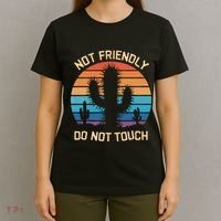 Funny Cactus Not Friendly Do Not Touch Vintage Prickly T-Shirt thumb 4