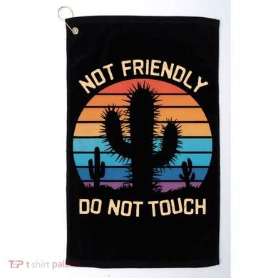 Funny Cactus Not Friendly Do Not Touch Vintage Prickly Golf Towel