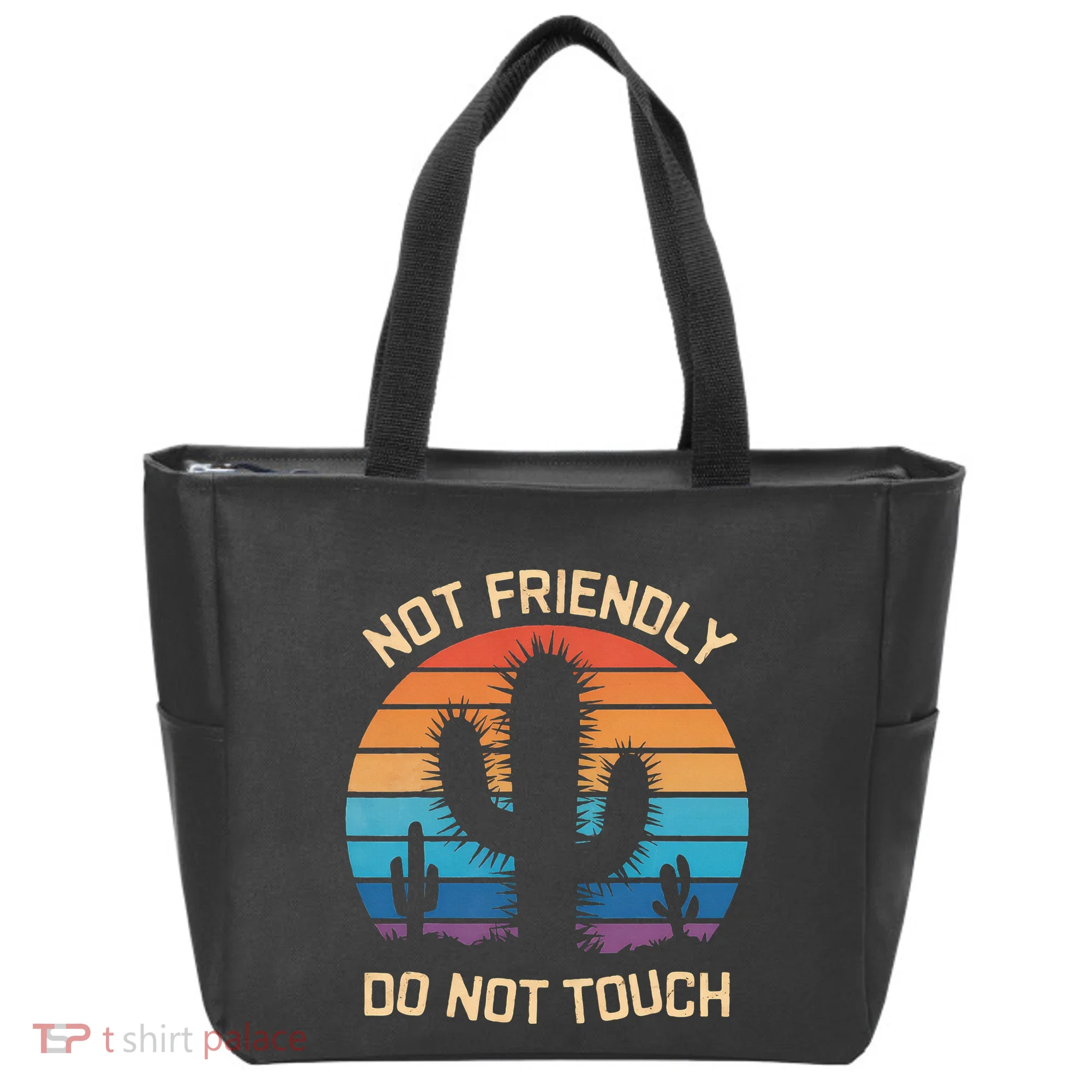 Funny Cactus Not Friendly Do Not Touch Vintage Prickly Tote Bag