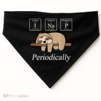 Funny Chemistry Nerdy Lazy Sloth I Nap Periodically USA-Made Doggie Bandana thumb 0