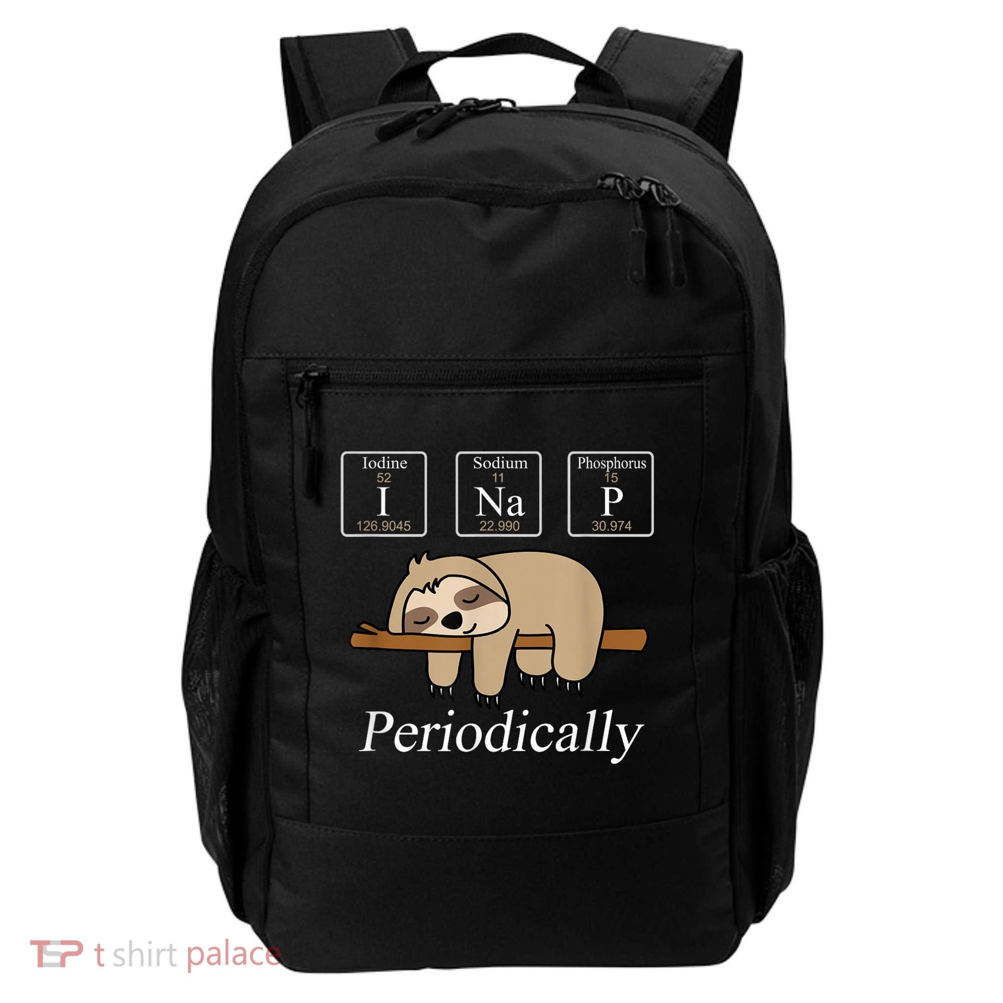 Funny Chemistry Nerdy Lazy Sloth I Nap Periodically Backpack