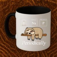 Funny Chemistry Nerdy Lazy Sloth I Nap Periodically Coffee Mug thumb 2