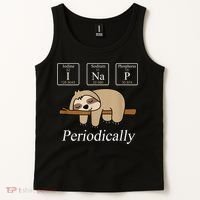 Funny Chemistry Nerdy Lazy Sloth I Nap Periodically Tank Top thumb 2