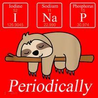 Funny Chemistry Nerdy Lazy Sloth I Nap Periodically Santa Hat thumb 1