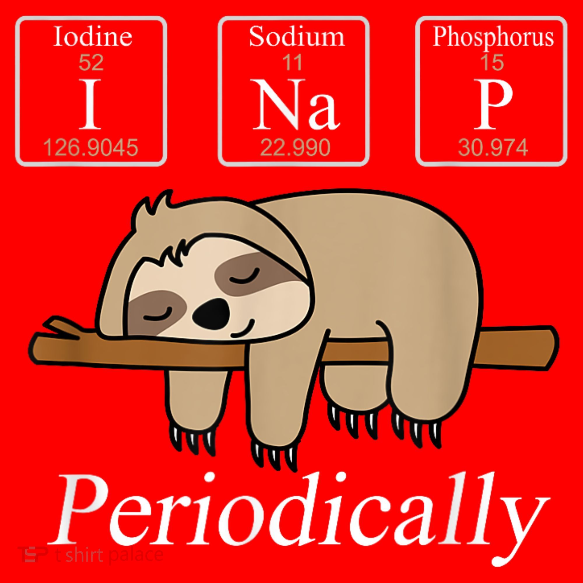 Funny Chemistry Nerdy Lazy Sloth I Nap Periodically Santa Hat
