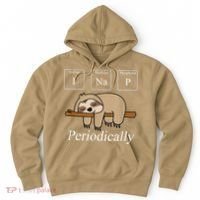 Funny Chemistry Nerdy Lazy Sloth I Nap Periodically Hoodie thumb 0