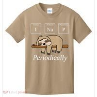 Funny Chemistry Nerdy Lazy Sloth I Nap Periodically Kids T-Shirt thumb 0