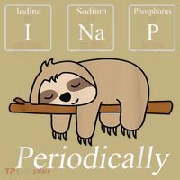 Funny Chemistry Nerdy Lazy Sloth I Nap Periodically Kids T-Shirt thumb 2
