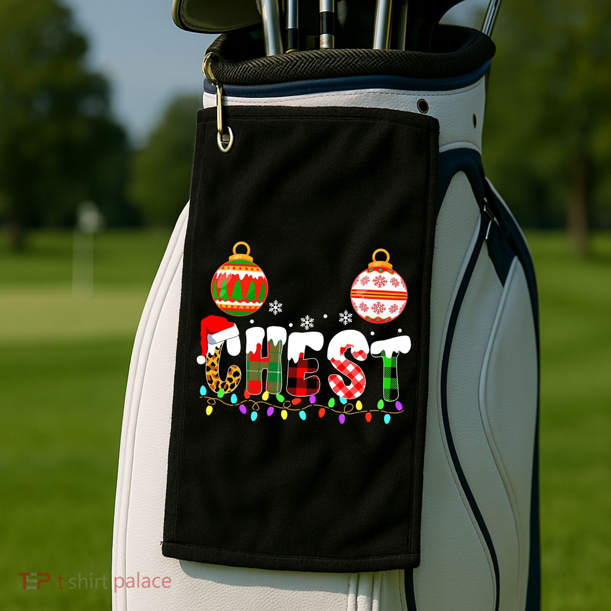 Funny Chest Nuts Couples Christmas Chestnuts Adult Matching Golf Towel
