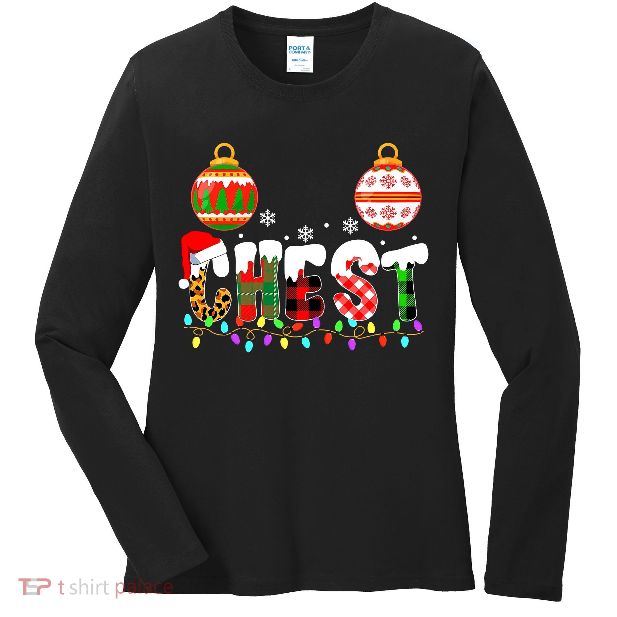 Funny Chest Nuts Couples Christmas Chestnuts Adult Matching Women's Long Sleeve Shirt