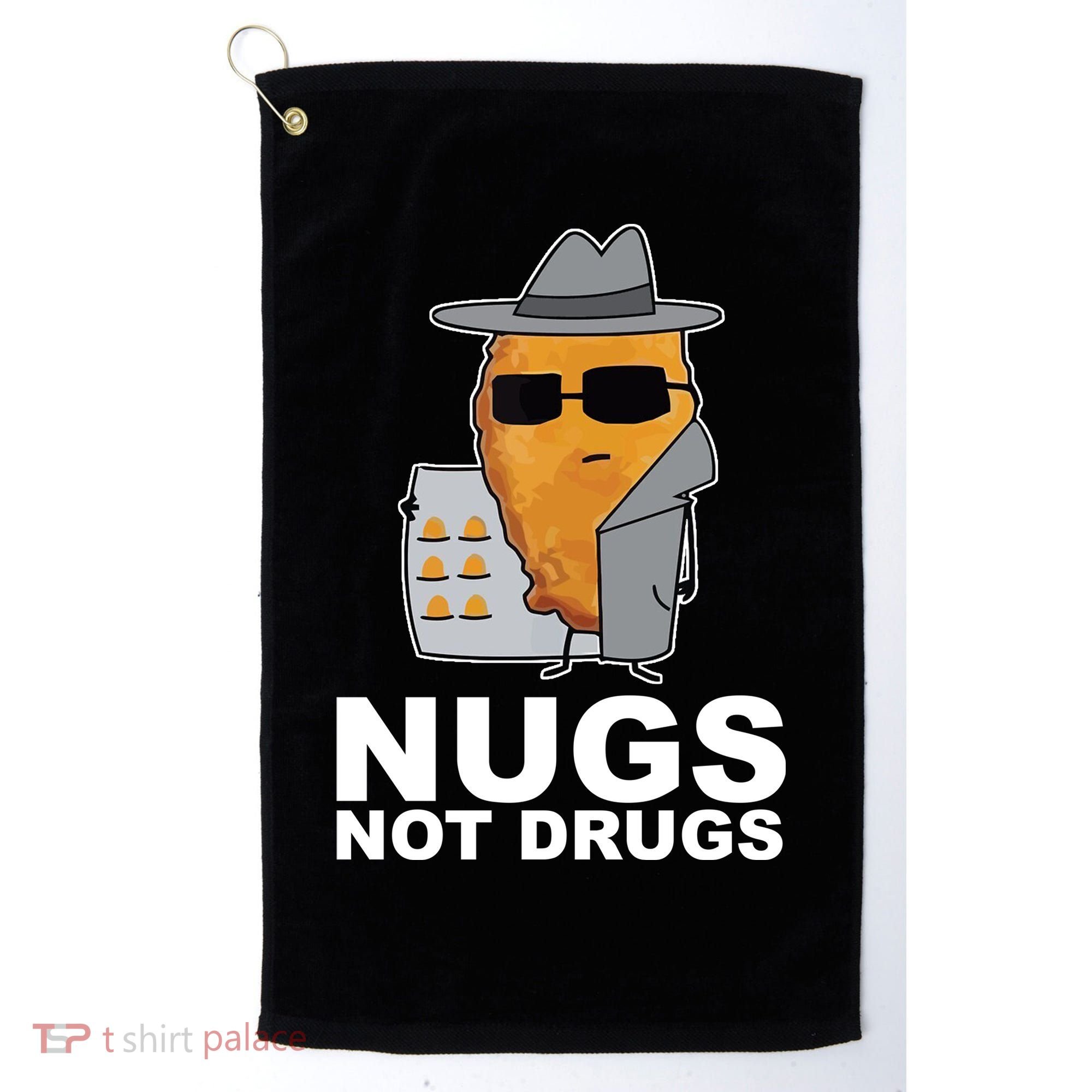 Funny Chicken Nuggets Nugs Not Drugs Golf Towel
