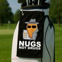 Funny Chicken Nuggets Nugs Not Drugs Golf Towel thumb 2