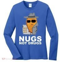 Funny Chicken Nuggets Nugs Not Drugs Women's Long Sleeve Shirt thumb 0