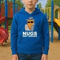 Funny Chicken Nuggets Nugs Not Drugs Kids Hoodie thumb 2