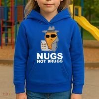 Funny Chicken Nuggets Nugs Not Drugs Kids Hoodie thumb 3