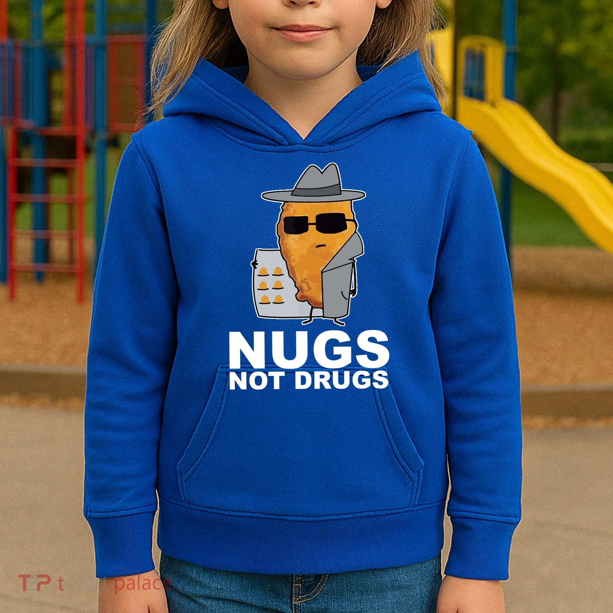 Funny Chicken Nuggets Nugs Not Drugs Kids Hoodie
