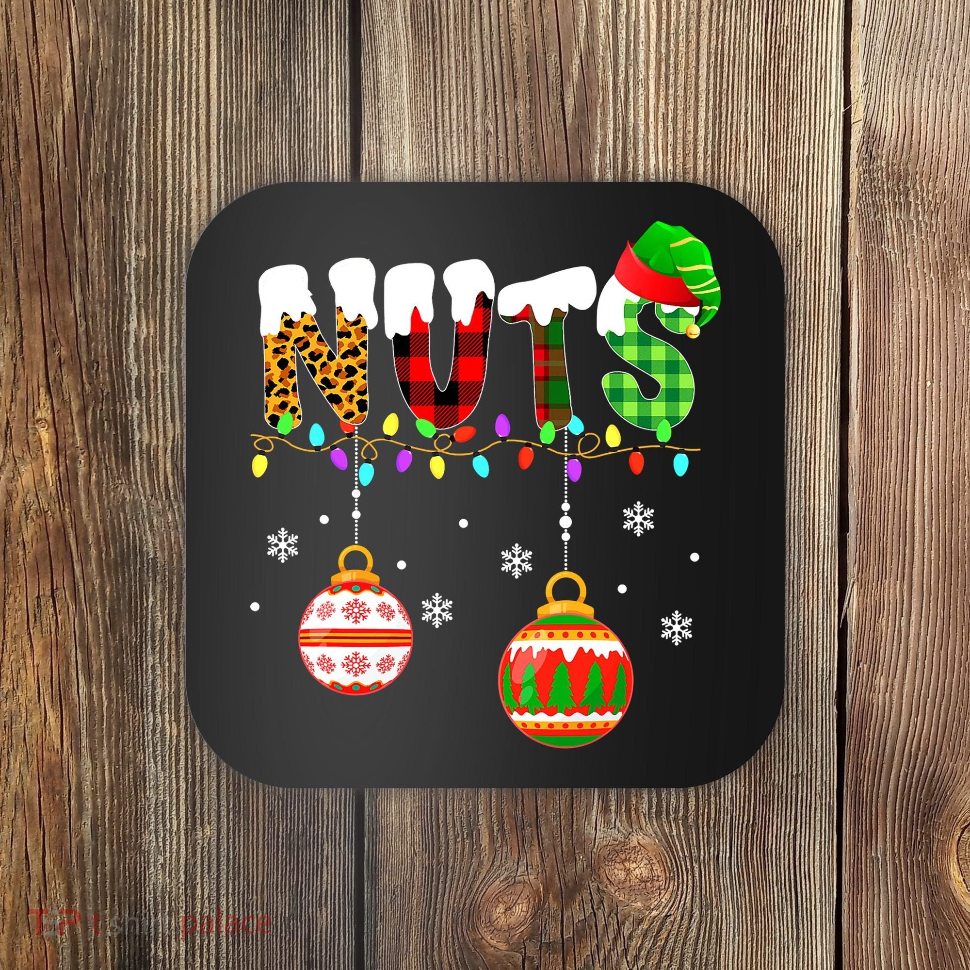Funny Chest Nuts Couples Christmas Chestnuts Adult Matching Coaster