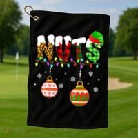 Funny Chest Nuts Couples Christmas Chestnuts Adult Matching Golf Towel thumb 1