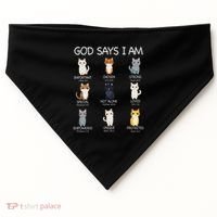 Funny Cat Ns God Says I Am Christian Cat Lover USA-Made Doggie Bandana thumb 0