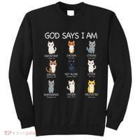 Funny Cat Ns God Says I Am Christian Cat Lover Sweatshirt thumb 0