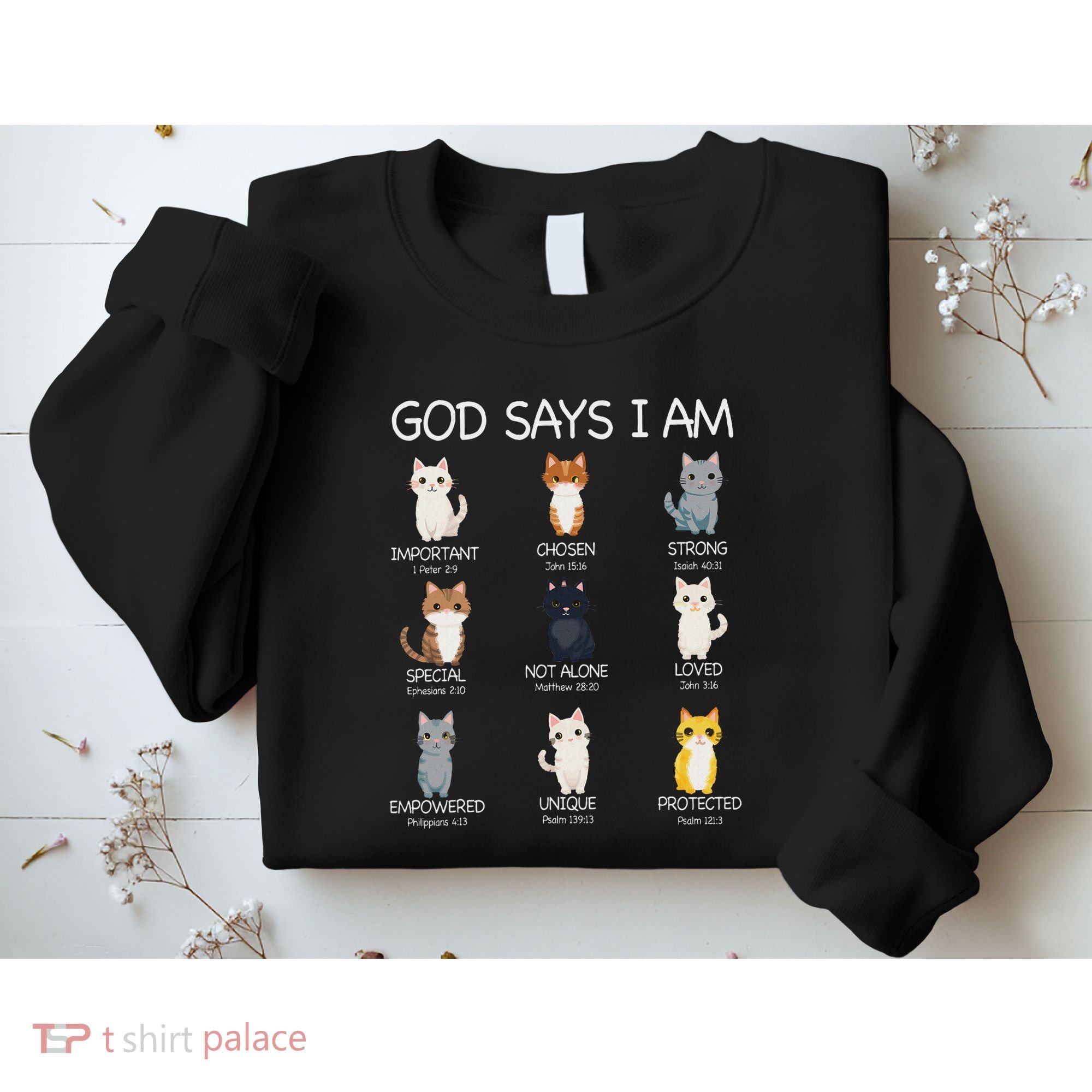Funny Cat Ns God Says I Am Christian Cat Lover Sweatshirt