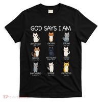 Funny Cat Ns God Says I Am Christian Cat Lover T-Shirt thumb 0