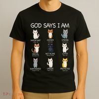 Funny Cat Ns God Says I Am Christian Cat Lover T-Shirt thumb 3