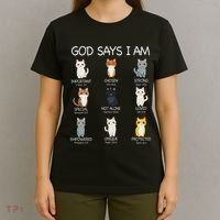 Funny Cat Ns God Says I Am Christian Cat Lover T-Shirt thumb 4