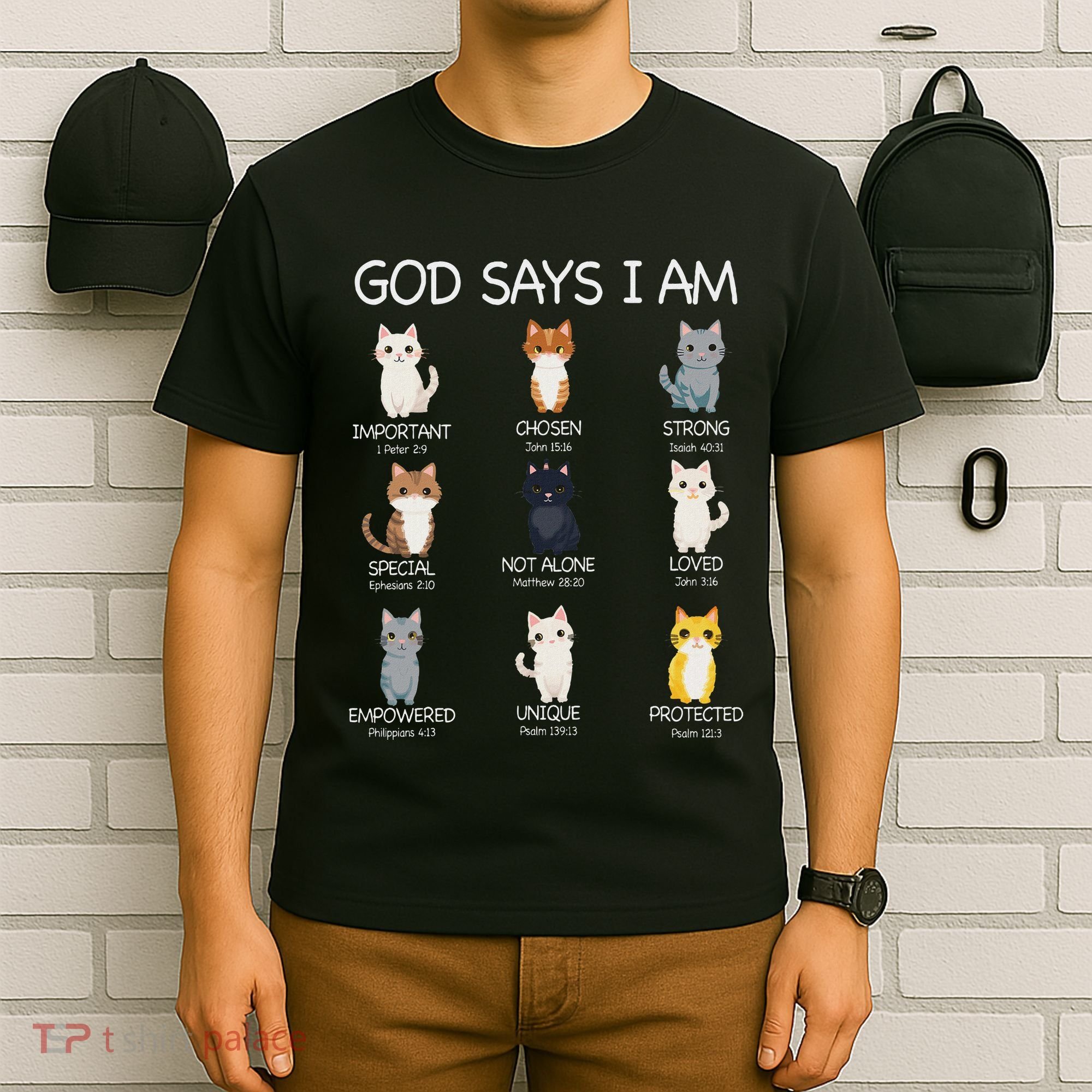 Funny Cat Ns God Says I Am Christian Cat Lover T-Shirt