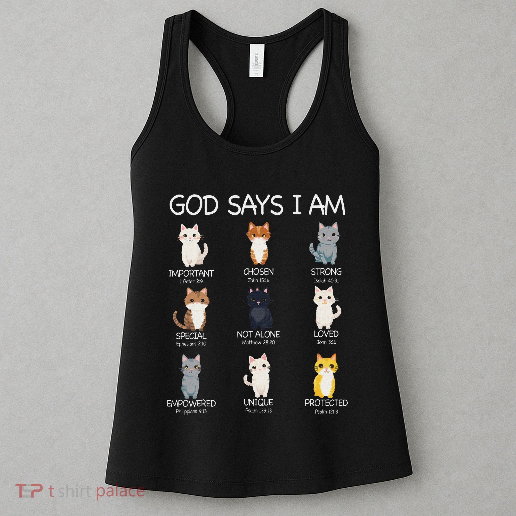 Funny Cat Ns God Says I Am Christian Cat Lover Women's Tank Top