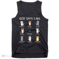 Funny Cat Ns God Says I Am Christian Cat Lover Tank Top thumb 0