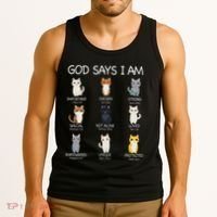 Funny Cat Ns God Says I Am Christian Cat Lover Tank Top thumb 3