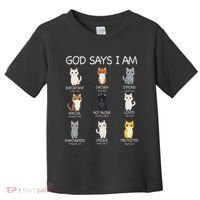 Funny Cat Ns God Says I Am Christian Cat Lover Toddler T-Shirt thumb 0