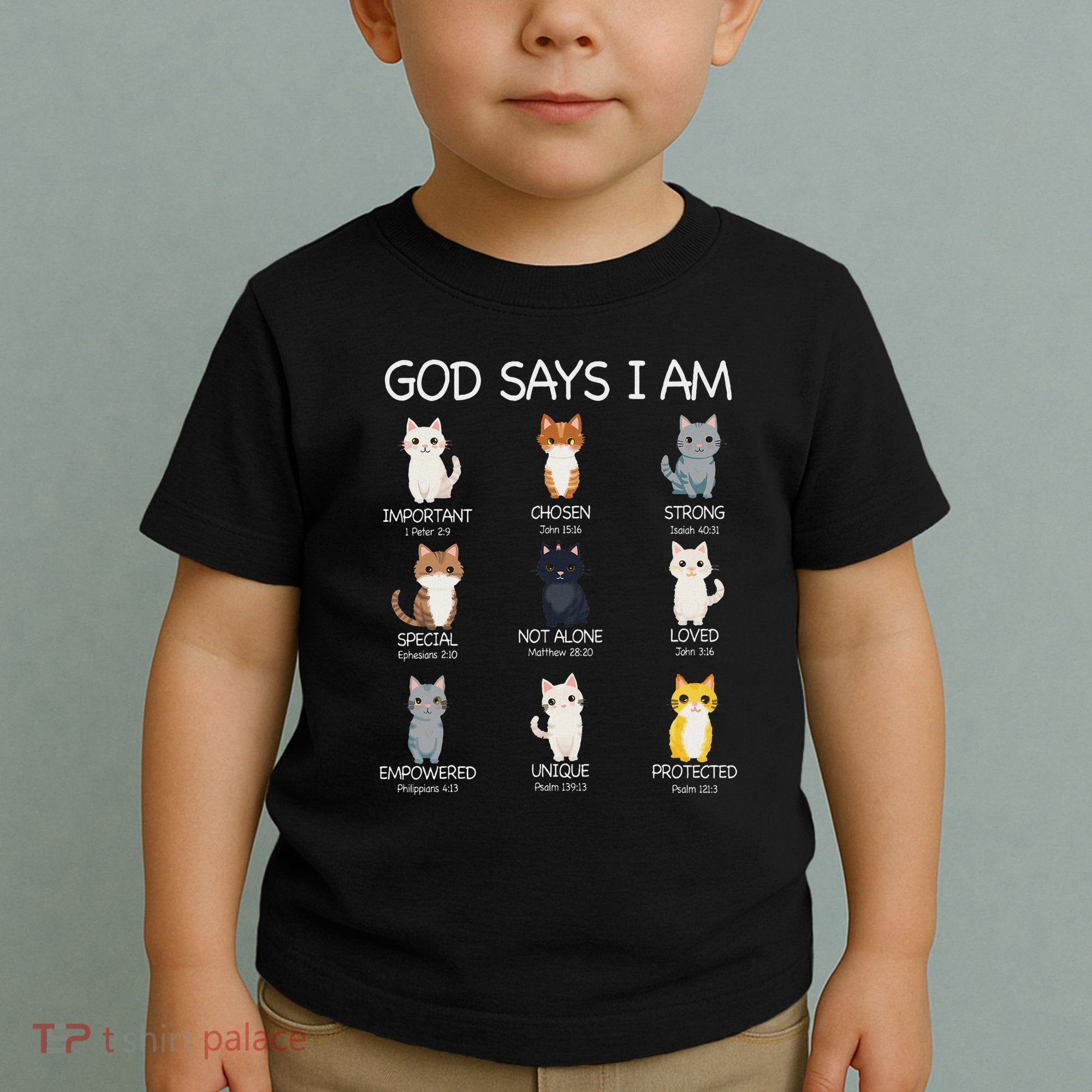 Funny Cat Ns God Says I Am Christian Cat Lover Toddler T-Shirt