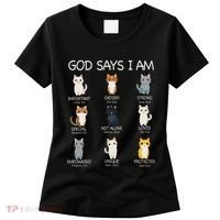 Funny Cat Ns God Says I Am Christian Cat Lover Women's T-Shirt thumb 0