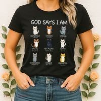Funny Cat Ns God Says I Am Christian Cat Lover Women's T-Shirt thumb 2