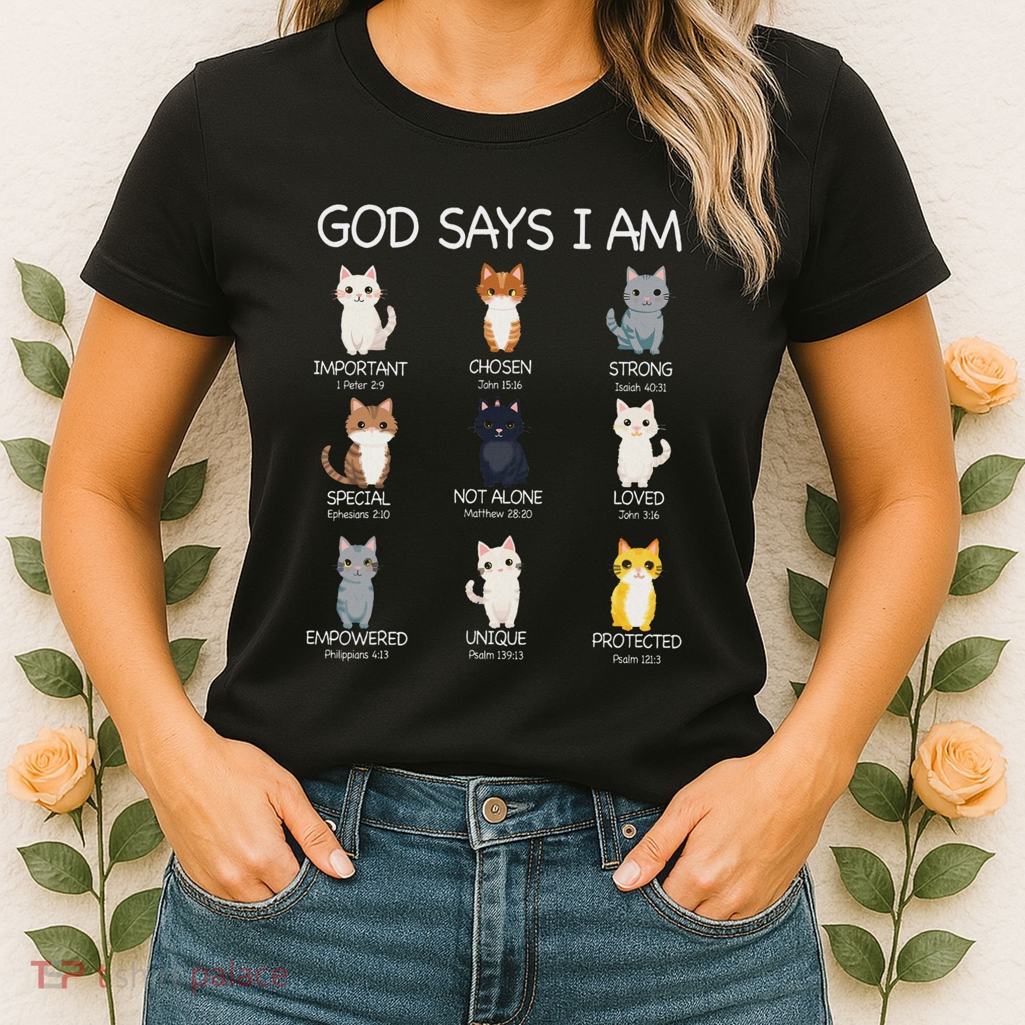 Funny Cat Ns God Says I Am Christian Cat Lover Women's T-Shirt