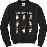Funny Cat Ns God Says I Am Christian Cat Lover Kids Sweatshirt thumb 0