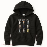Funny Cat Ns God Says I Am Christian Cat Lover Kids Hoodie thumb 0